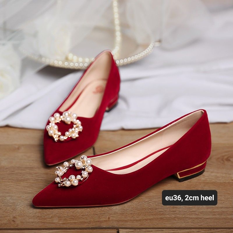 Red discount wedding shoes