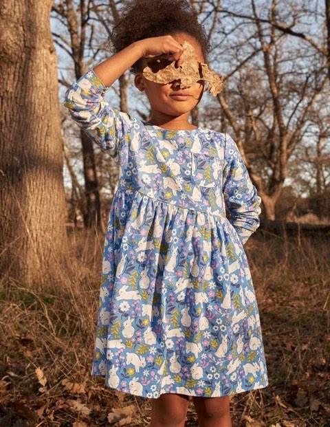 Boden girls long sleeve bunny print dress Babies Kids Babies