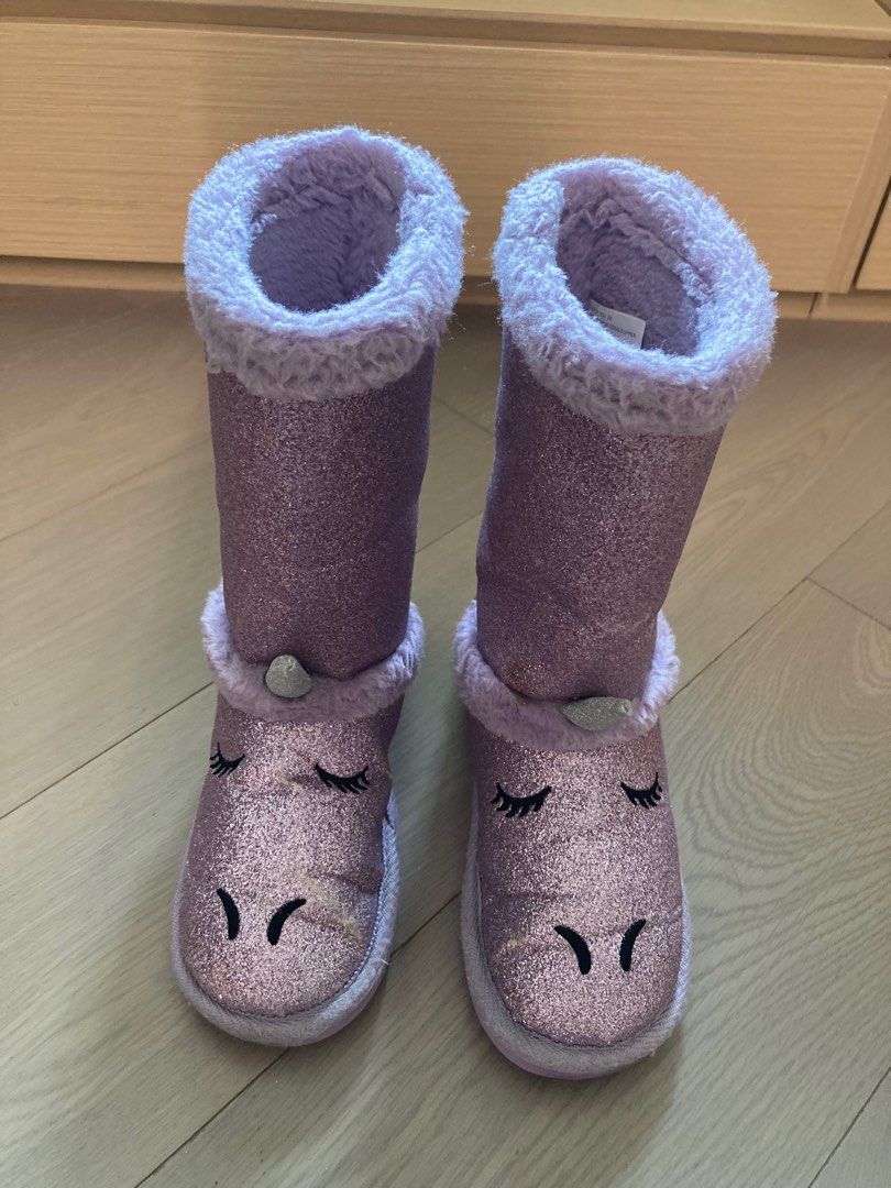 Purple furry sale boots