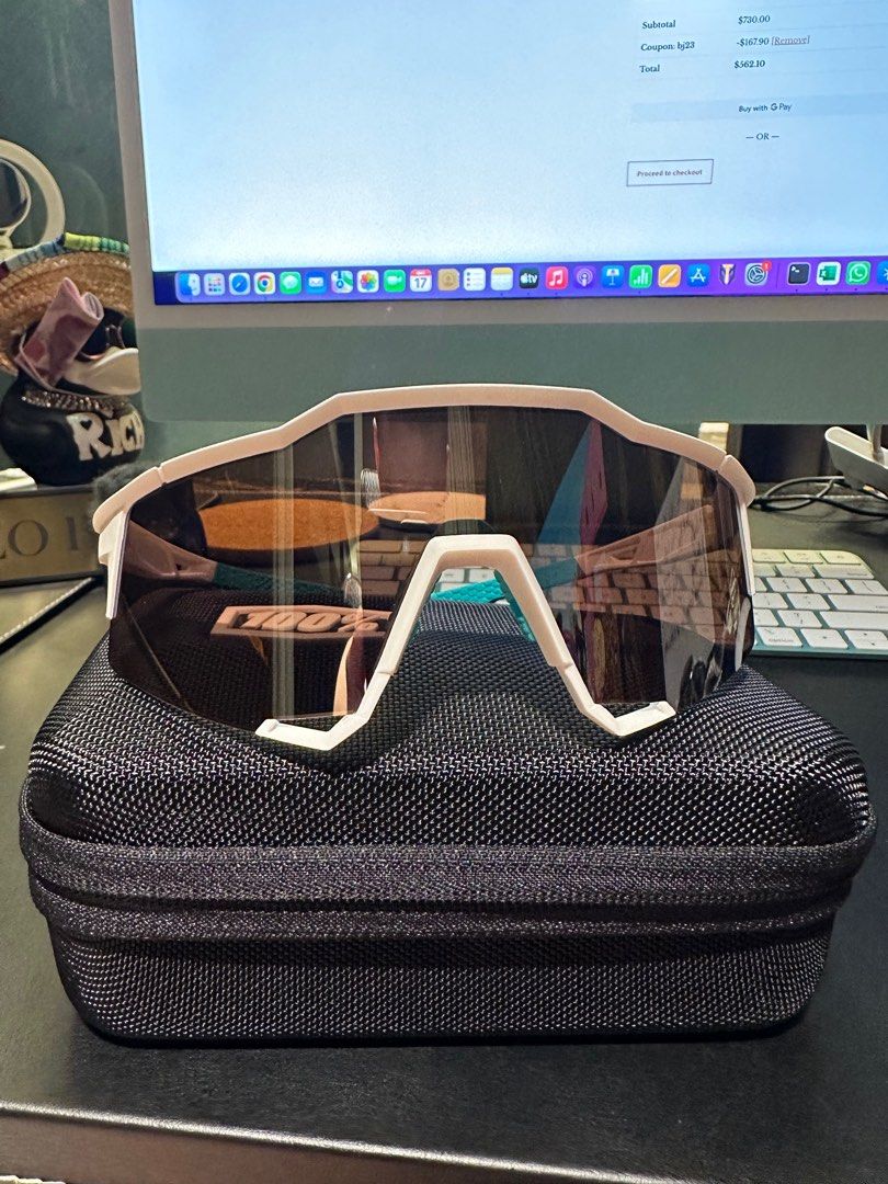 Brand New Ride 100% Percent Speedcraft Biking Sunglasses (Category: Sunglasses & Eyewear) located in Singapore. Submitted by tsengsta (Listing ID 1272196439, Image 3). Description: Brand new and never used comes with pouch and manuals and bought from bike shop in East Coast for $350 SGD.