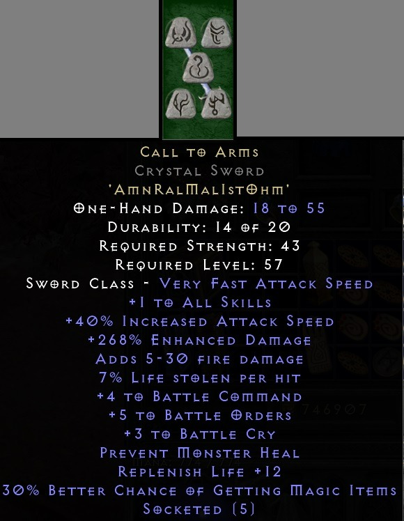 Call to Arms Crystal Sword CTA 4/5/3 - 5 battle orders - Diablo 2 ...