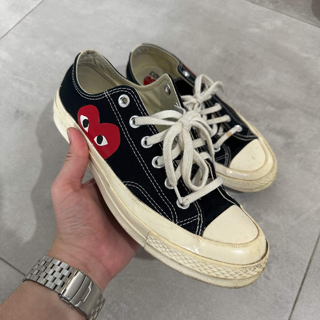 CDG Converse Big Heart Low Top in Black Women s Fashion Footwear Sneakers on Carousell