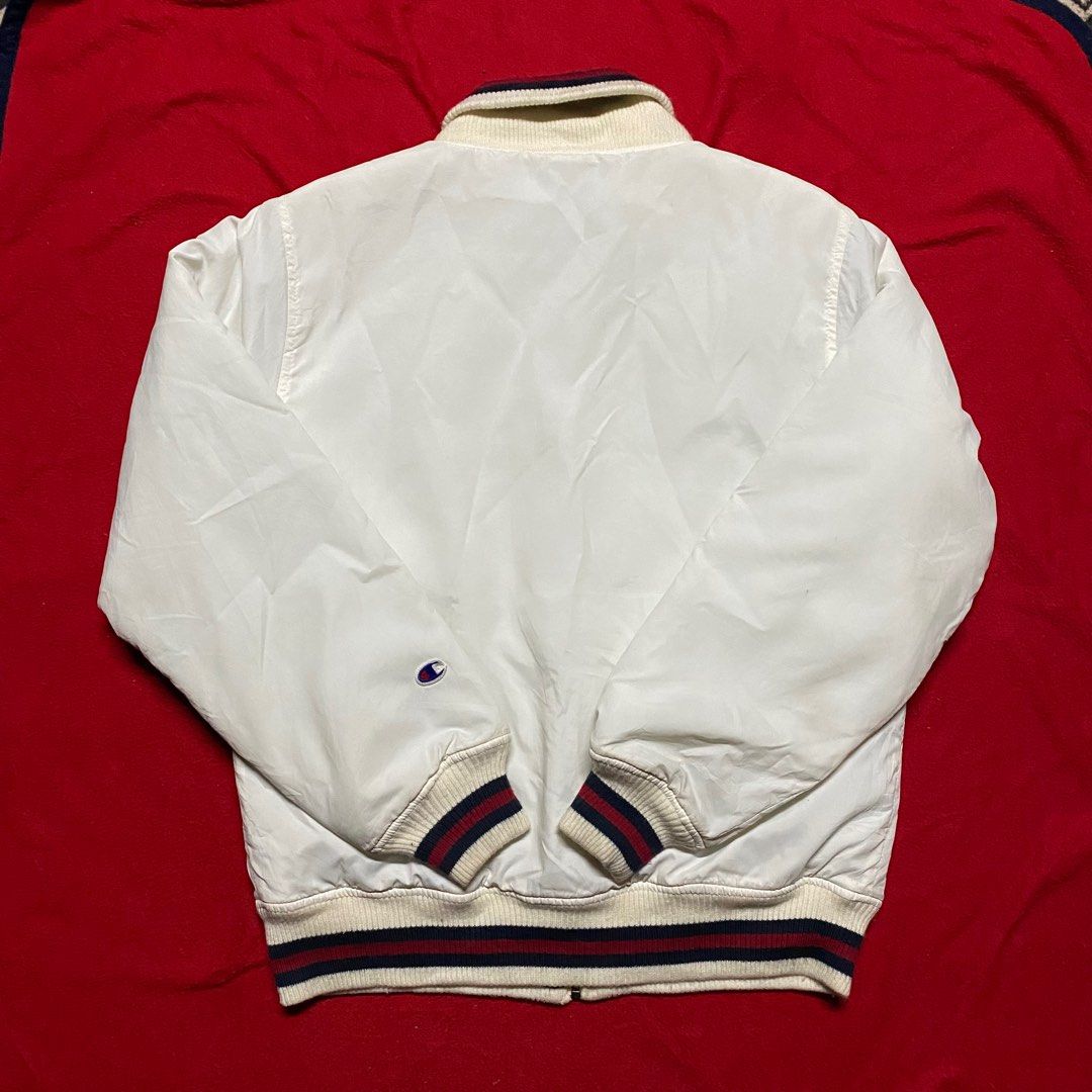 Champion white bomber jacket hotsell