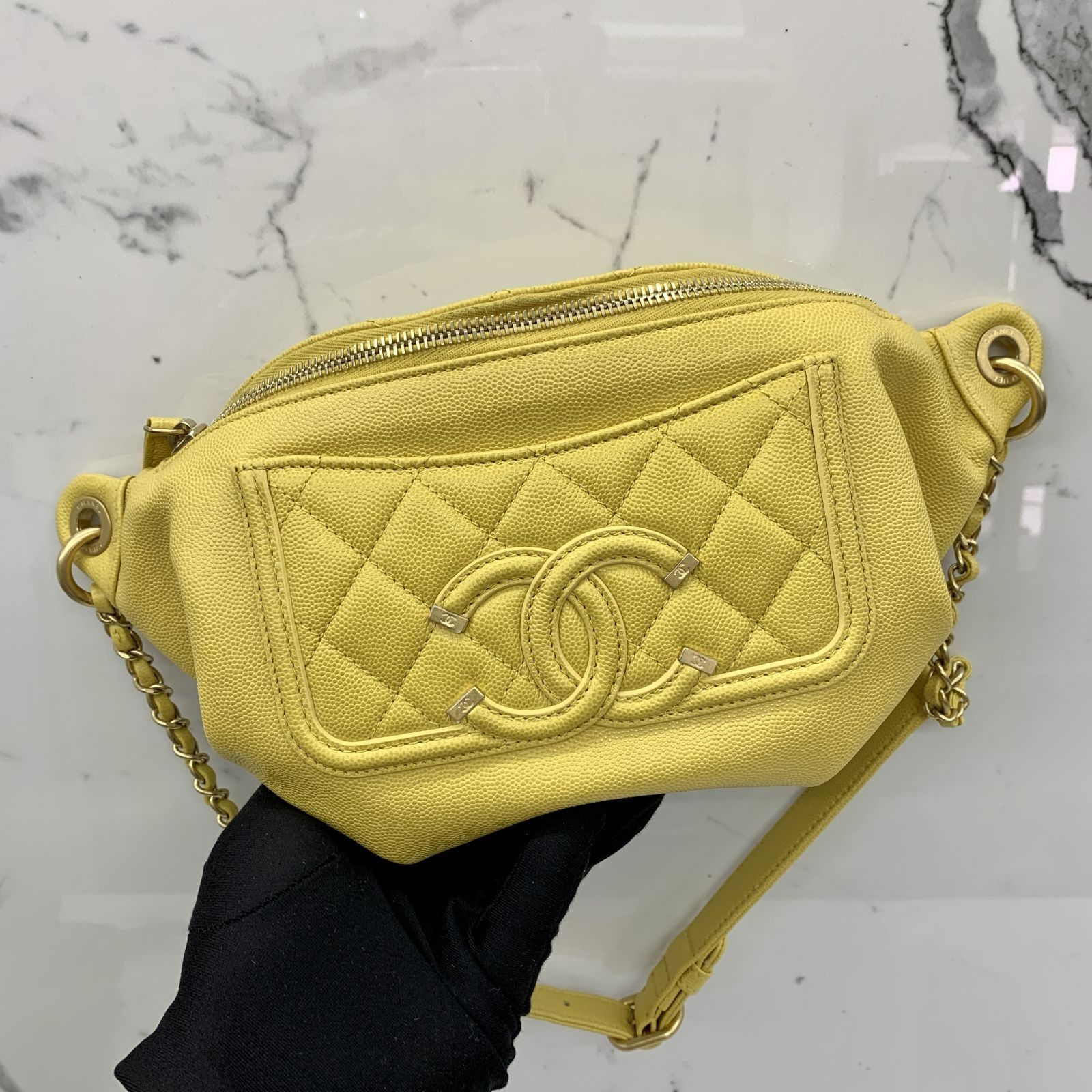 CHANEL YELLOW FILIGREE NO. 28 NO CARD WAIST BAG 237041941 KM