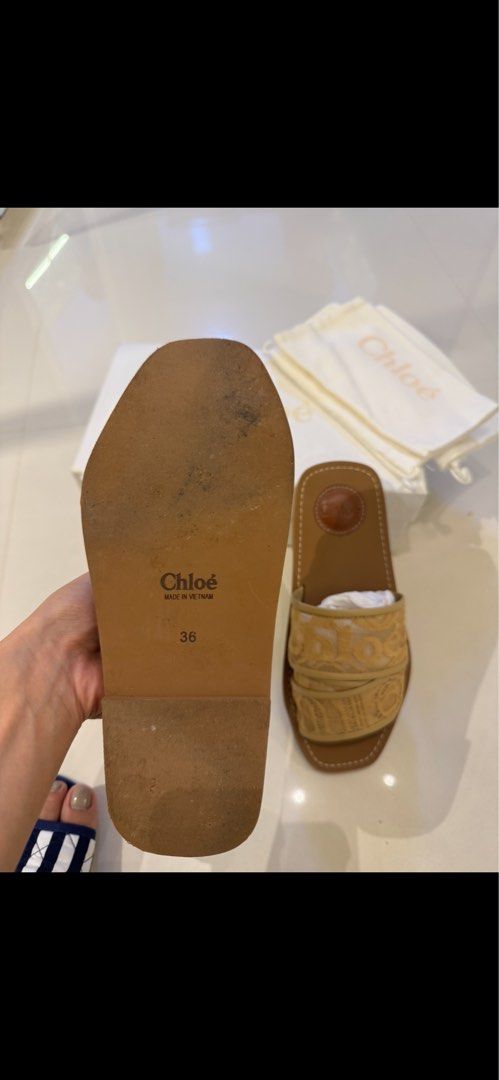 CHLOE Woody cloth mules Women s Fashion Footwear Sandals on