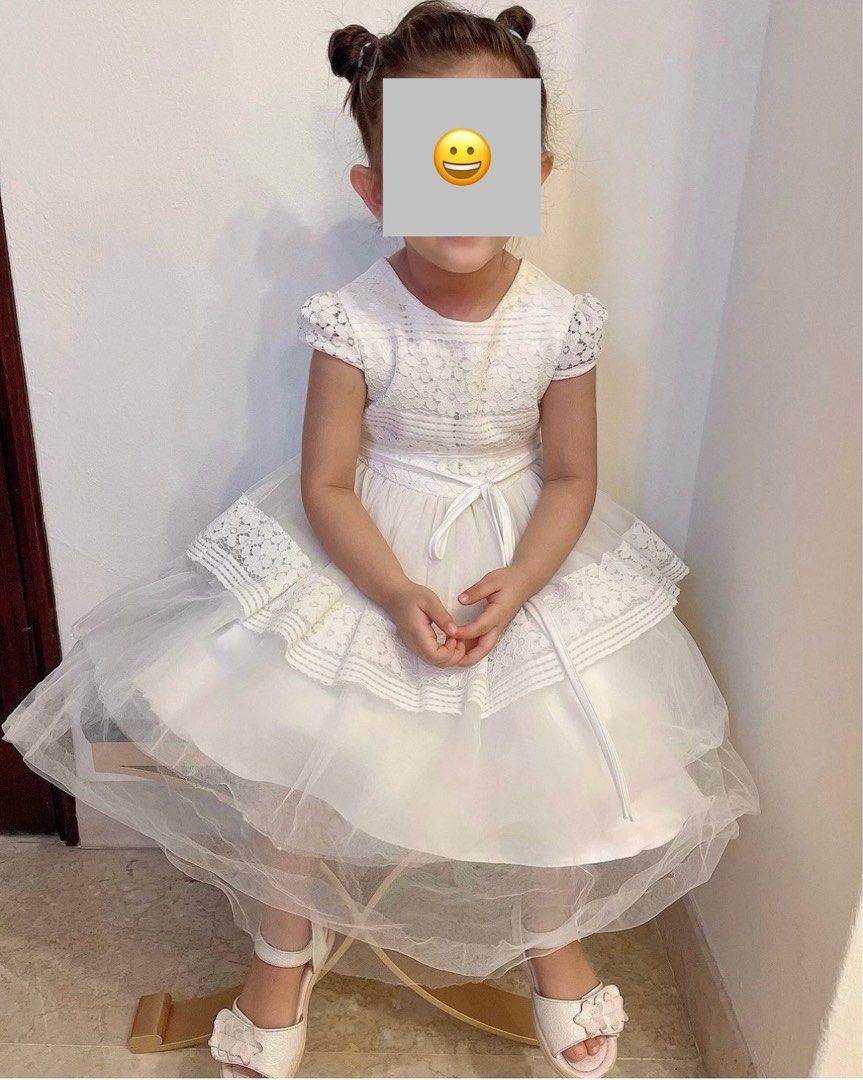 White frock for 4 year girl best sale