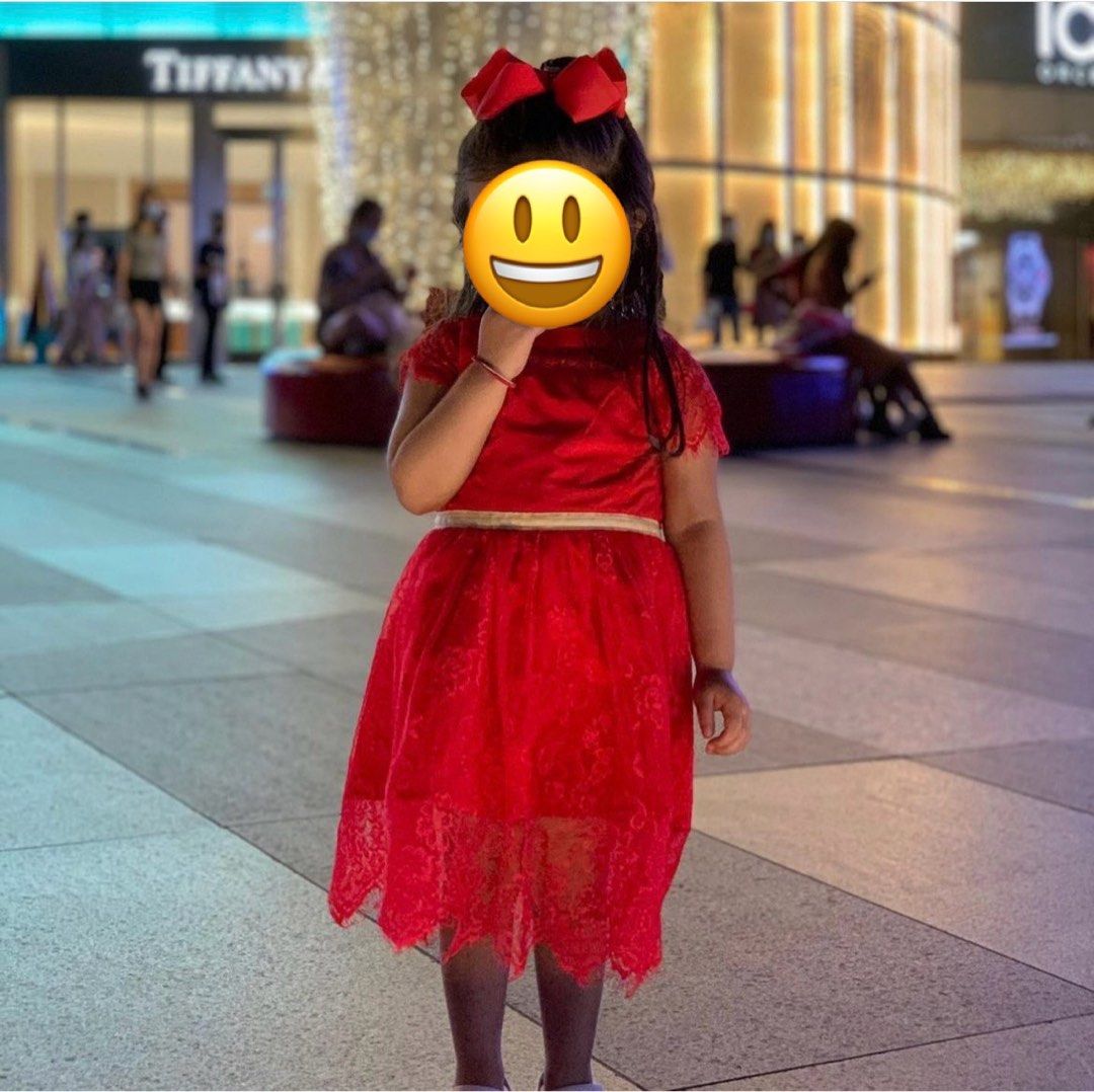 Red dress for 2 years old girl shop