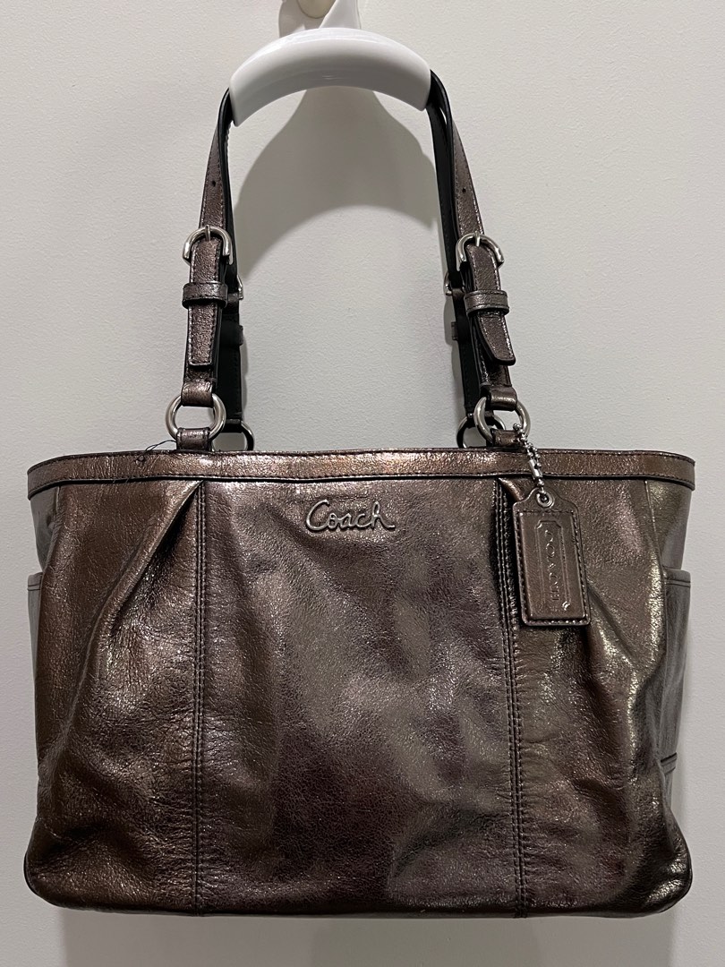 Coach pewter handbag hotsell
