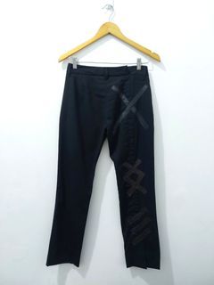 DIRK BIKKEMBERGS - LEATHER PATCH TROUSER