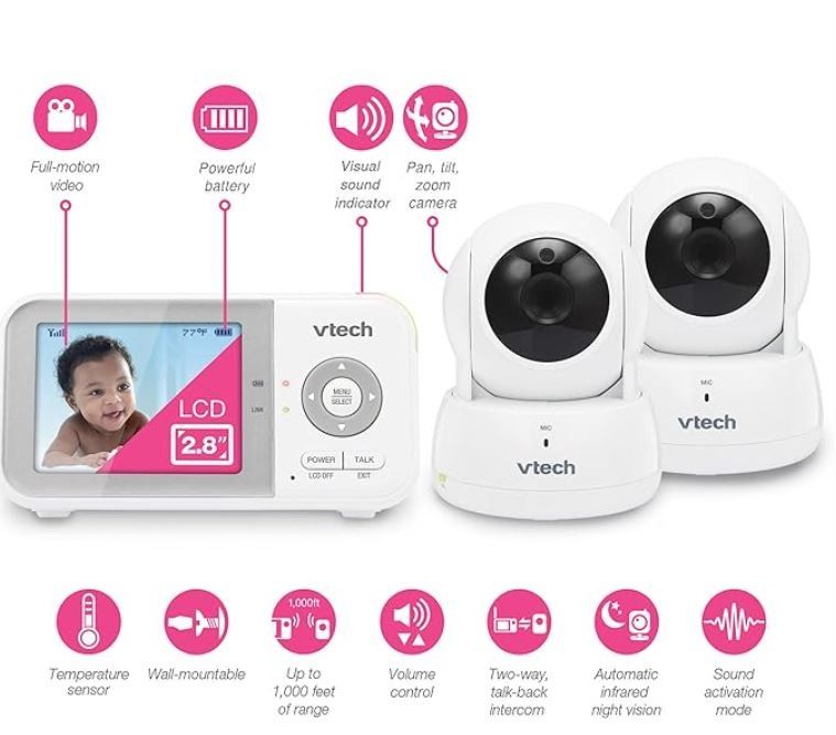 Double video baby monitor sales