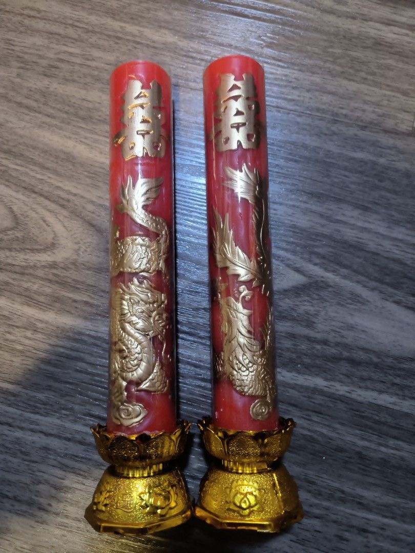 Dragon & Phoenix candle for wedding, Furniture & Home Living, Home