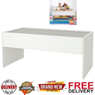 DUNDRA Activity table with storage, white/gray - IKEA