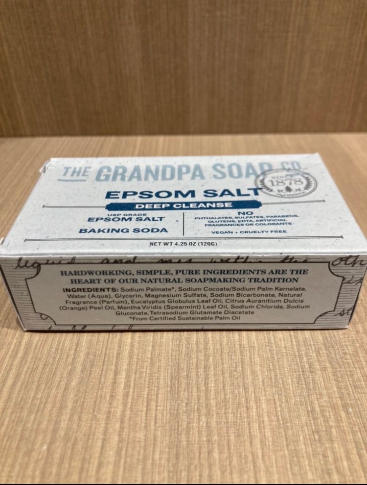 The Grandpa Soap Company Epsom Salt Soda Deep Cleanse Bar Soap 4.25 Oz Pack  of 3