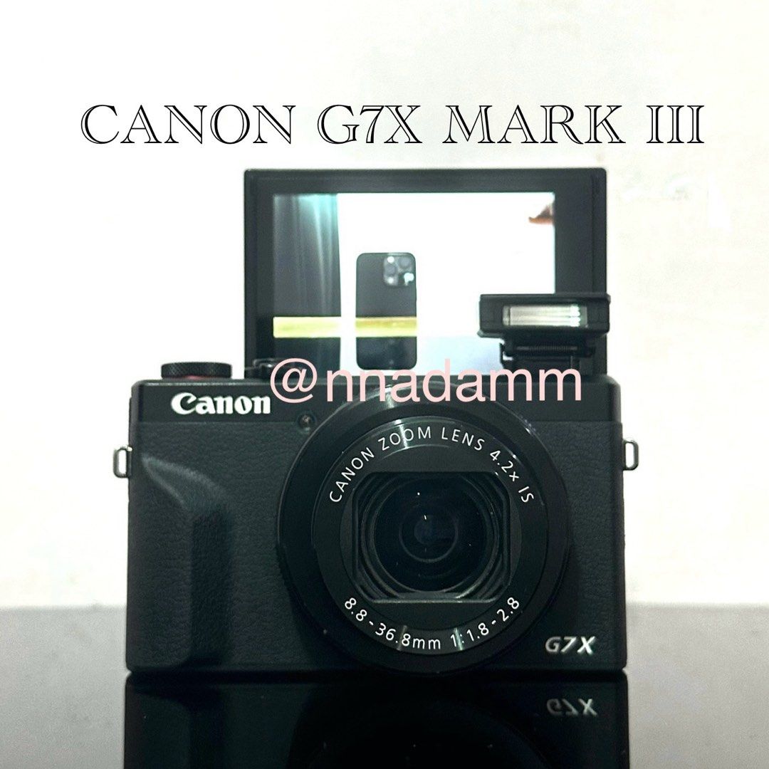 FOR RENT / SEWA] Canon Powershot G7x Mark iii / Mark 3 Mirrorless Selfie  Vlog Wifi Camera for event, wedding, dinner, graduation, convo,  Photography, Cameras on Carousell