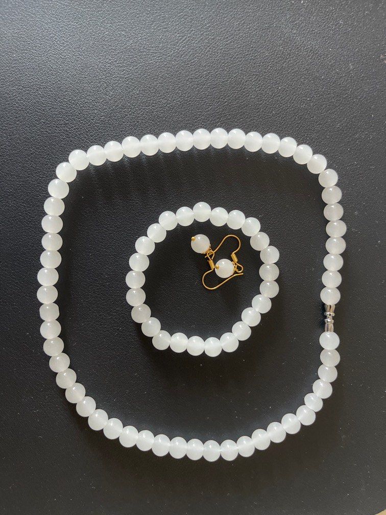 Free Set of white Jade costume jewellery Women s Fashion Jewelry