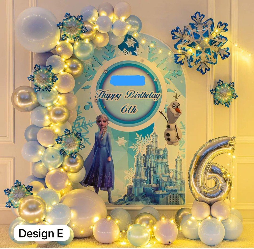 Anna Elsa Birthday Banner Frozen Birthday Party Decorations - Banner, Card,  Balloons \u0026 Backdrop - Anna \u0026 Elsa Theme Frozen Party Favors, image size:1080x1060