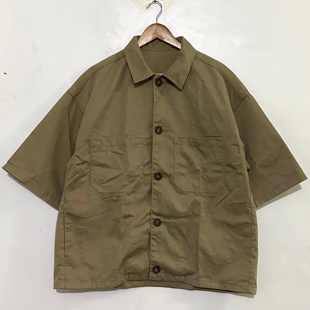GU by Uniqlo Khaki Chef Shirt, Men's Fashion, Coats, Jackets and