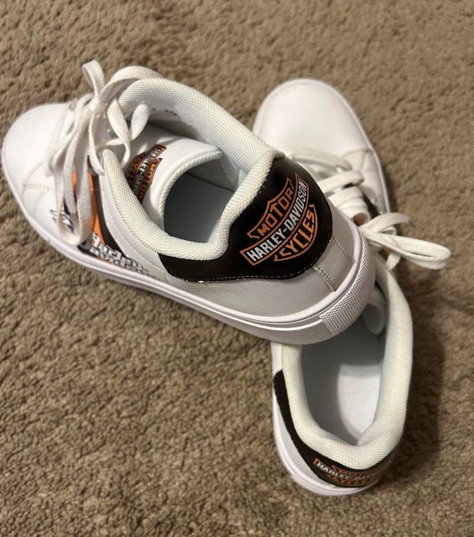 Harley Davidson White Stan Smith Shoes V4 Men s Fashion Footwear Sneakers on Carousell