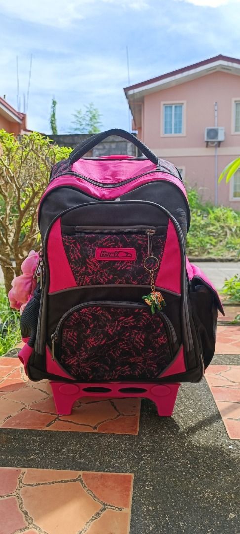 Hawk Large Backpack Stroller for gradeschoolers (Black/Fuschsia) [Pre-Loved] (Category: Strollers) located in Naga. Submitted by angelicdeclutters (Listing ID 1271981124, Image 1). Description: Hawk 5507 Large Backpack Stroller with VIRUPRO Anti-Microbial Protection (Black/Fuchsia) – Perfect for gradeschoolers – Includes free rain cover and plastic water bottle (unused) Condition: Like new. (Bought July 17, 2023. Used only for ~2 months. Check la