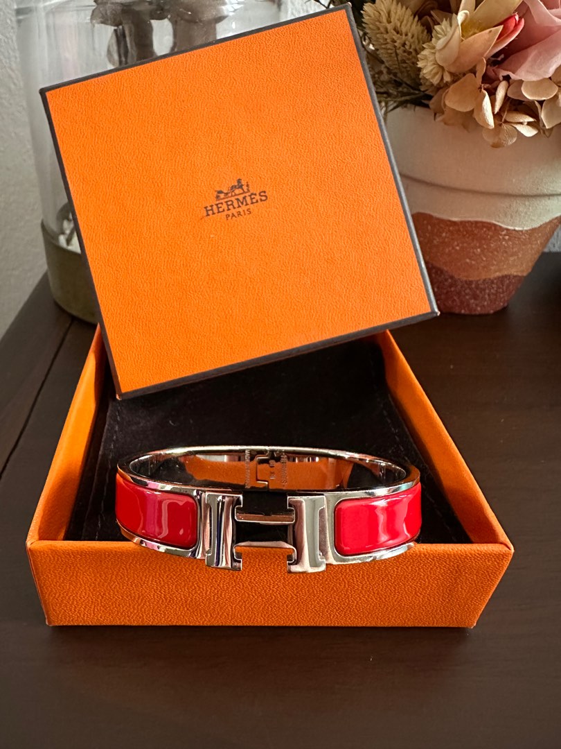Hermes Clic Clac H in ReD PHW Luxury Accessories on Carousell