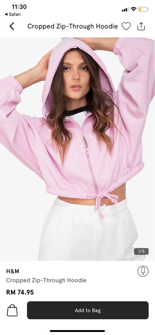 H and m cropped hoodie outlet