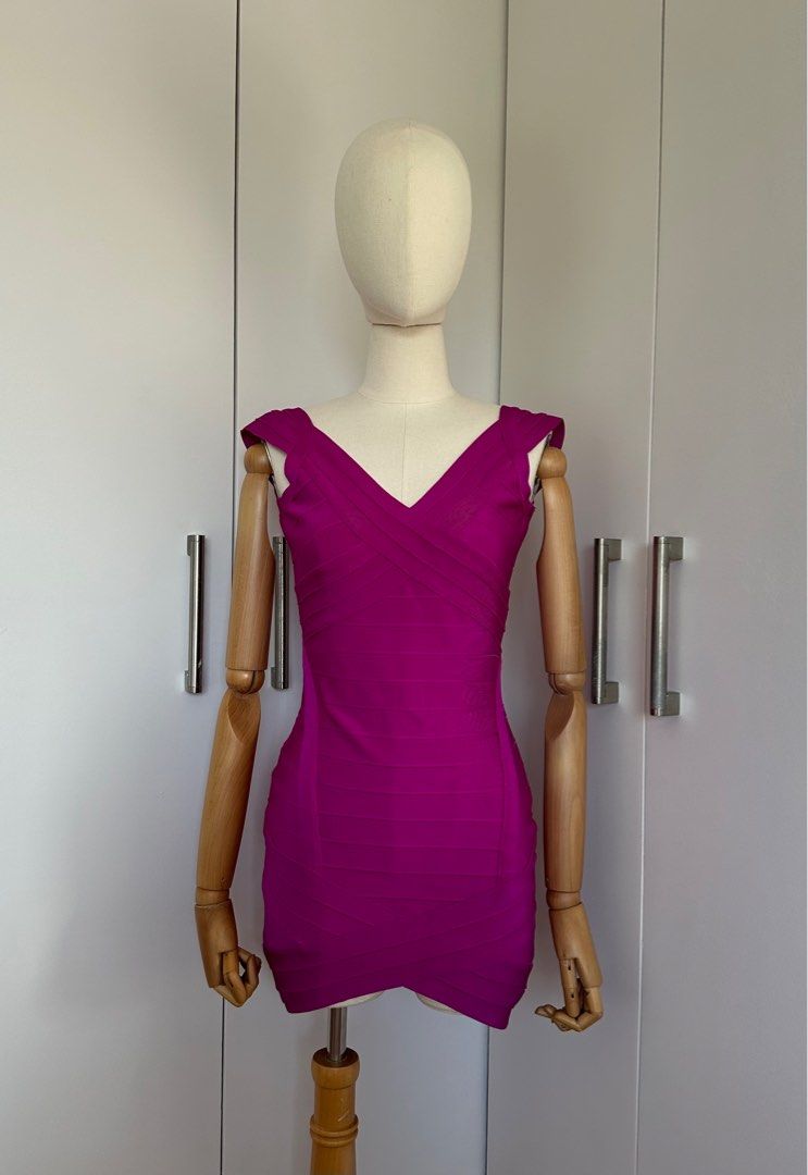 SALE Hot pink bandage dress like herve leger Women s Fashion Dresses Sets Dresses on Carousell