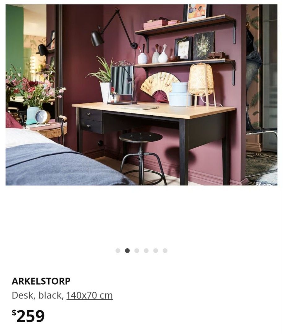 ARKELSTORP black, Desk, 140x70 cm - IKEA