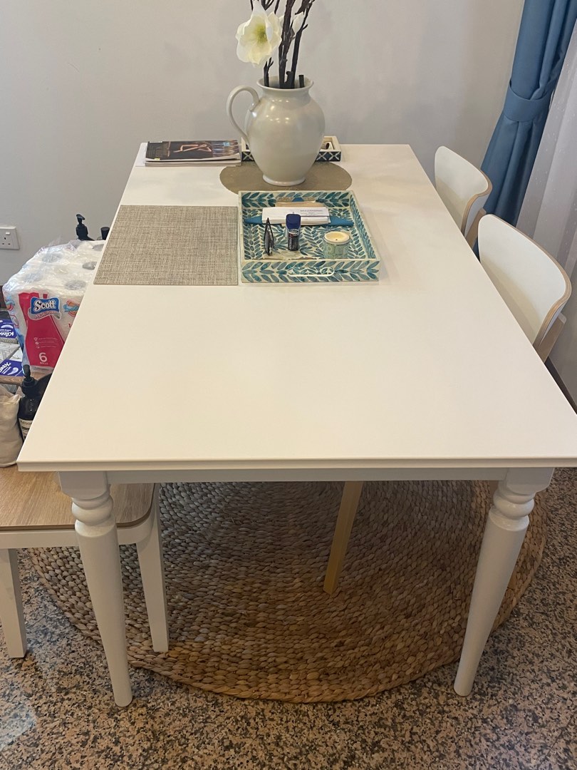 IKEA Dining Table and 3 chairs+ bench set, Furniture & Home Living