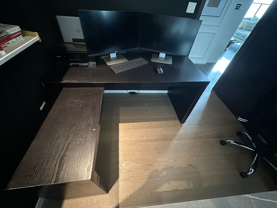 Malm black brown desk discount