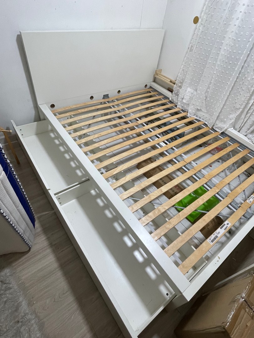 Ikea Malm storage drawers bed, Furniture & Home Living, Furniture, Bed
