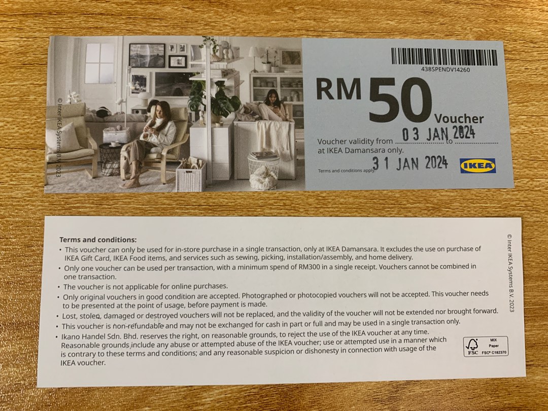 IKEA RM50 voucher, Tickets & Vouchers, Vouchers on Carousell