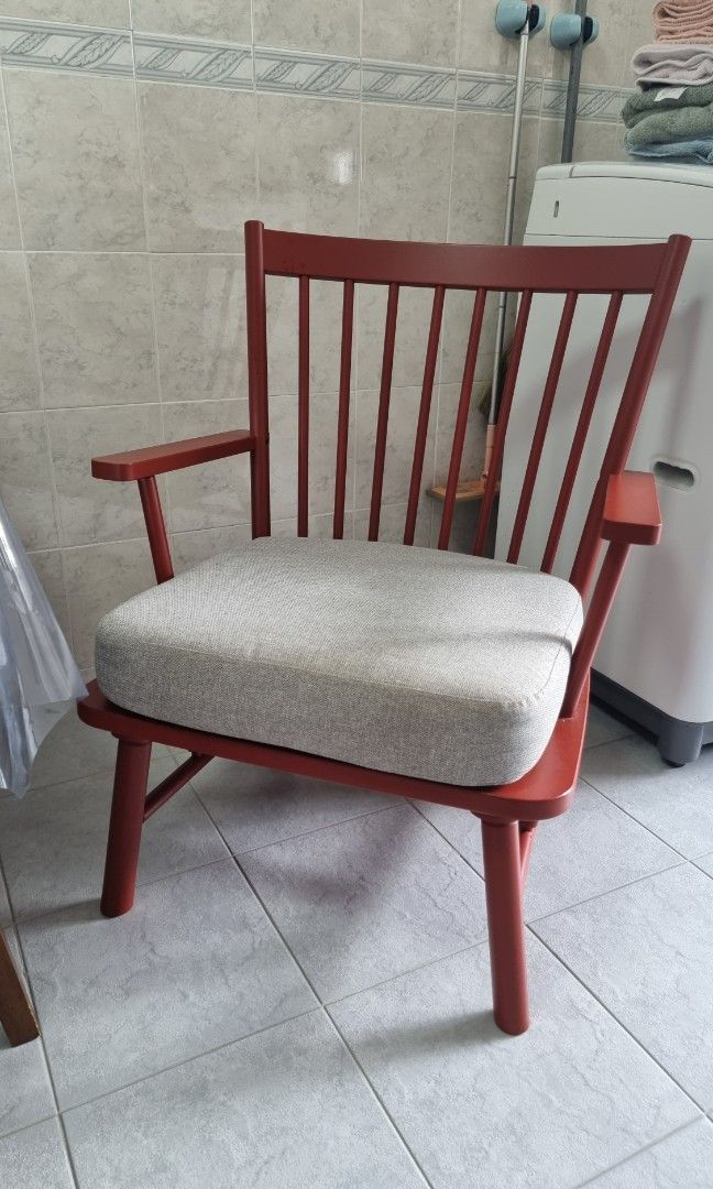 Ikea wood clearance chair with cushion