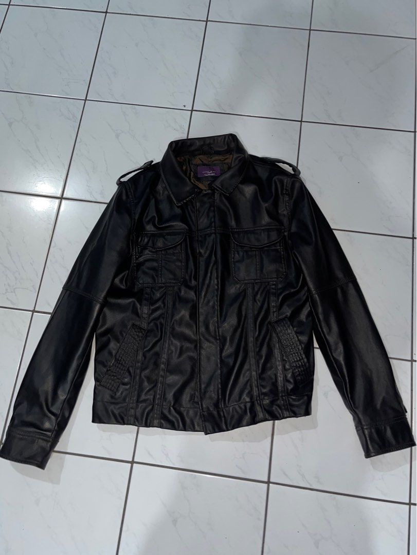 Jaket kulit zara shop man