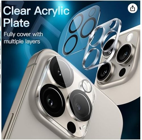 JETech Camera Lens Protector for iPhone 12 6.1-Inch 9H Tempered Glass  3-Pack