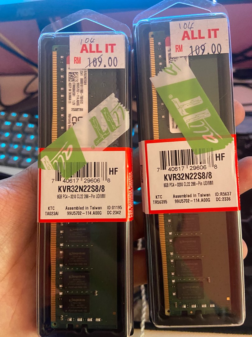Kingston DDR4 16Gb (8x2) 3200MHz desktop RAM, Computers & Tech, Parts ...