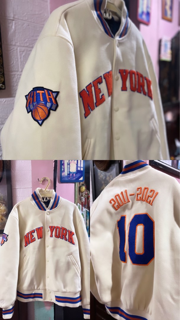 kith knicks varsity jacket