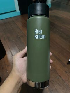 Klean Kanteen 20oz olive green w/ free boot
