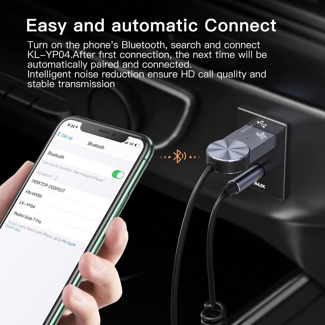 Aux Bluetooth Adapter Dongle Cable For Car 3.5mm Jack Aux Bluetooth 5.0  Receiver