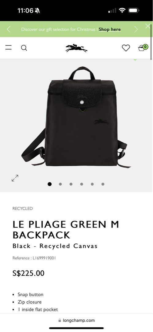Le pliage outlet backpack black