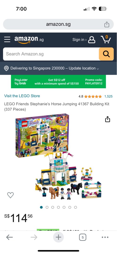 LEGO Friends Stephanie s Horse Jumping 41367 Building Kit 337 Pieces