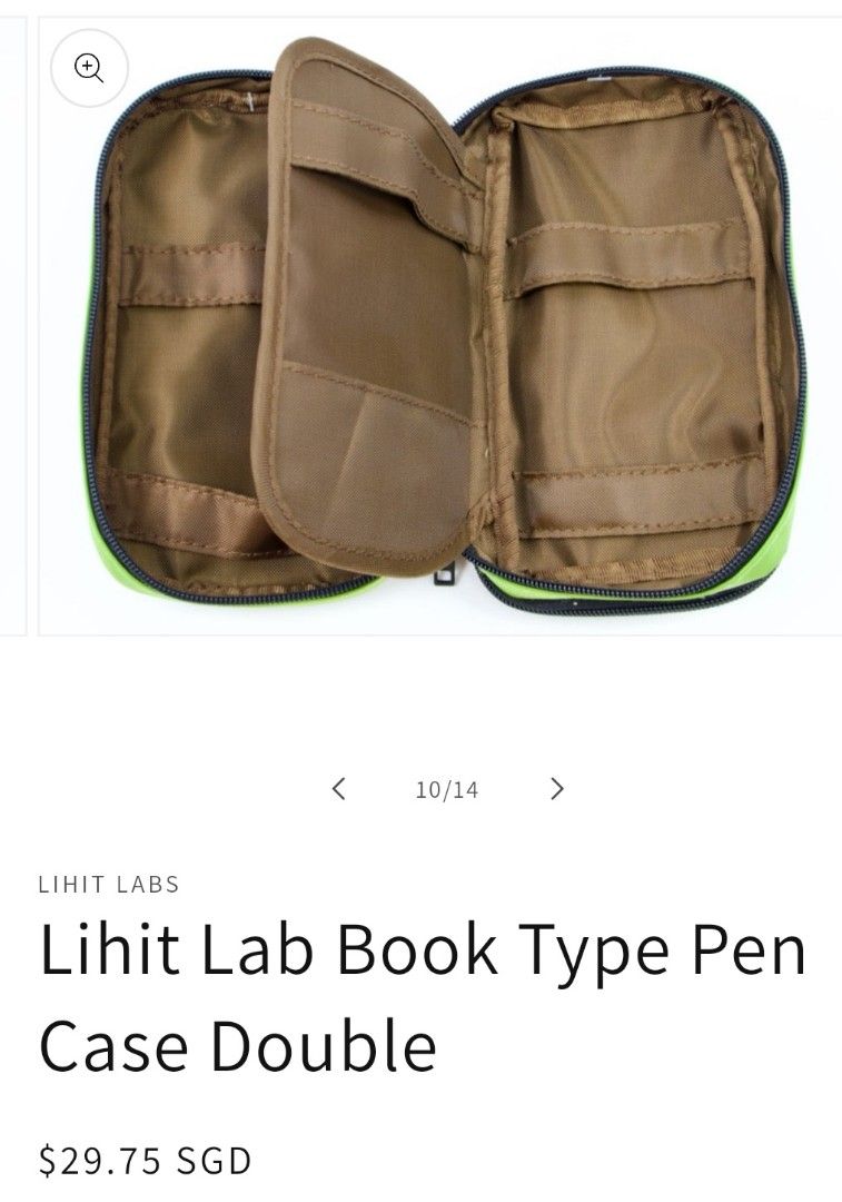 Lihit Lab Single Zip Multi Compartment Pencil Case Black