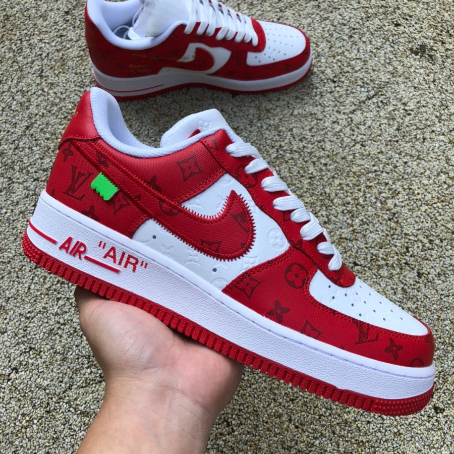 Air force 1 louis vuitton red hot sale