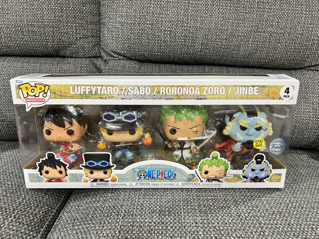 Funko Pop One Piece Luffytaro Sabo Roronoa Zoro & Jinbe 4 Pack