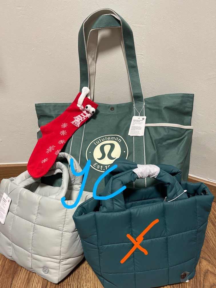 Quilted tote top bag with pockets