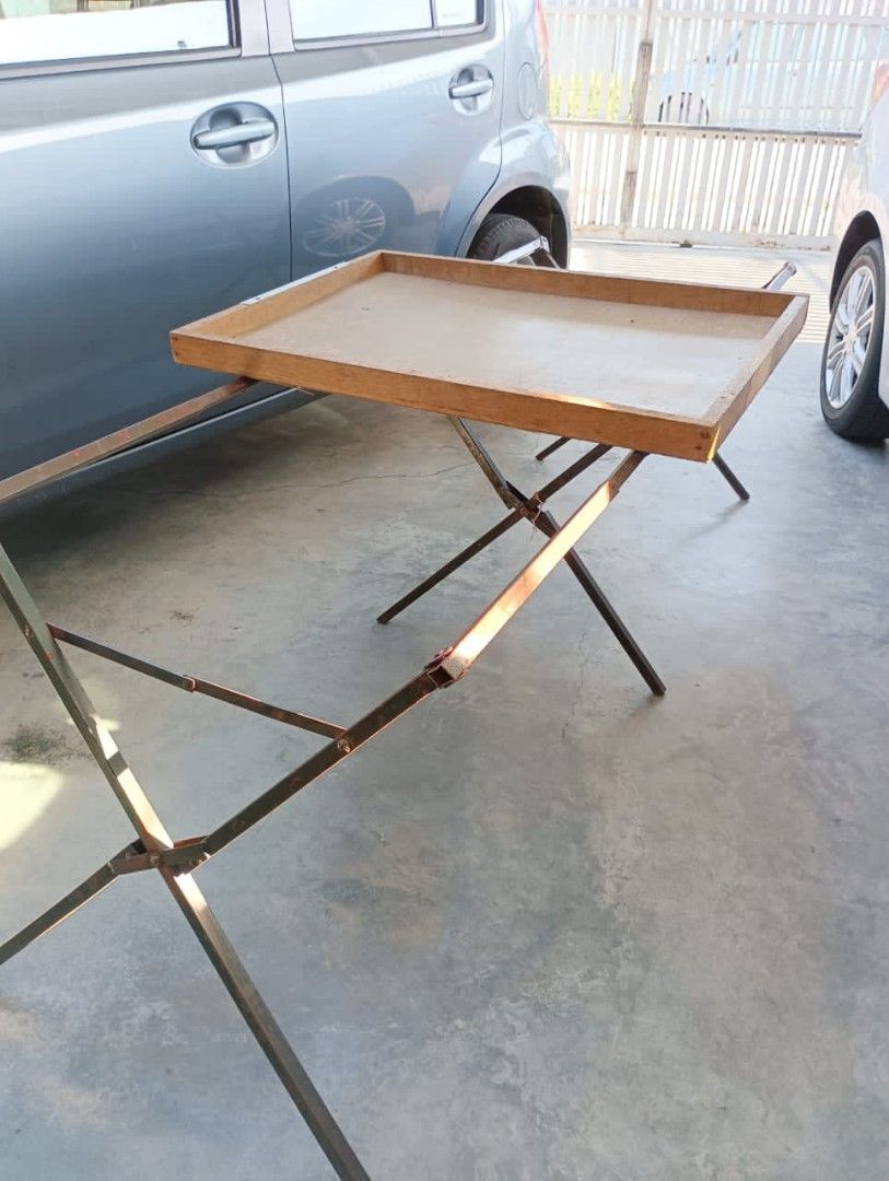 Market Folding Table Stand / Kaki Meja Besi Lipat Pasar, Furniture