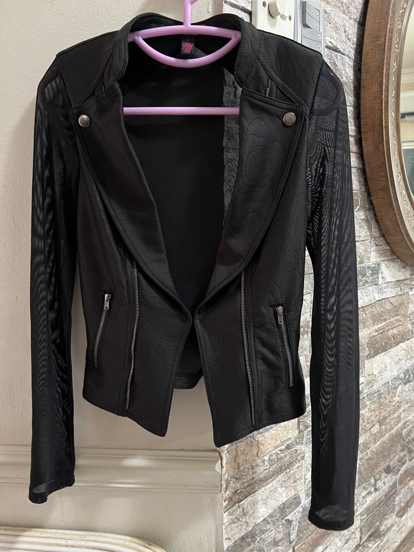 Material girl faux leather coats top