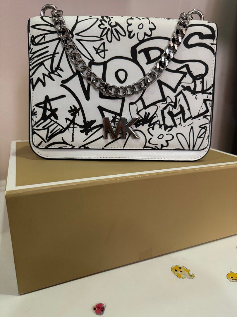 Michael Kors Mott Large Graffiti Leather Crossbody