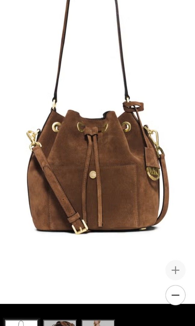 Michael kors suede 2024 bucket bag