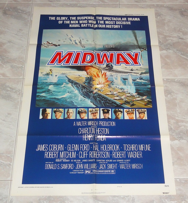 Midway Original US One 1-Sheet Movie Poster 1976 James Coburn Charlton ...