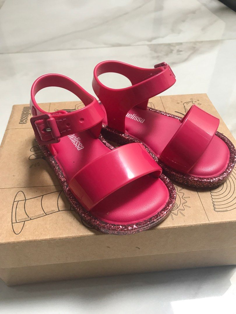 MINI MELISSA MAR SANDAL PINK GLITTER